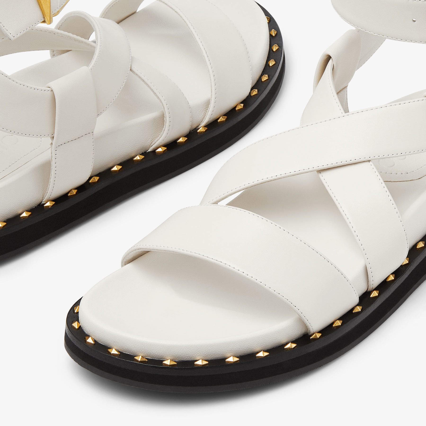 Blaise Flat Latte Gold Leather Flats JIMMY CHOO