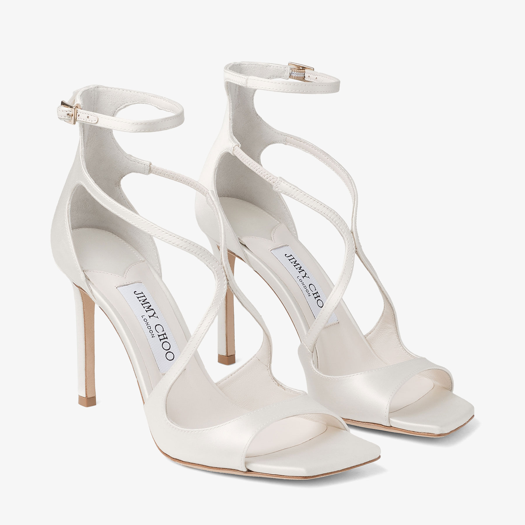 Azia 95 | Ivory Satin Sandals | JIMMY CHOO
