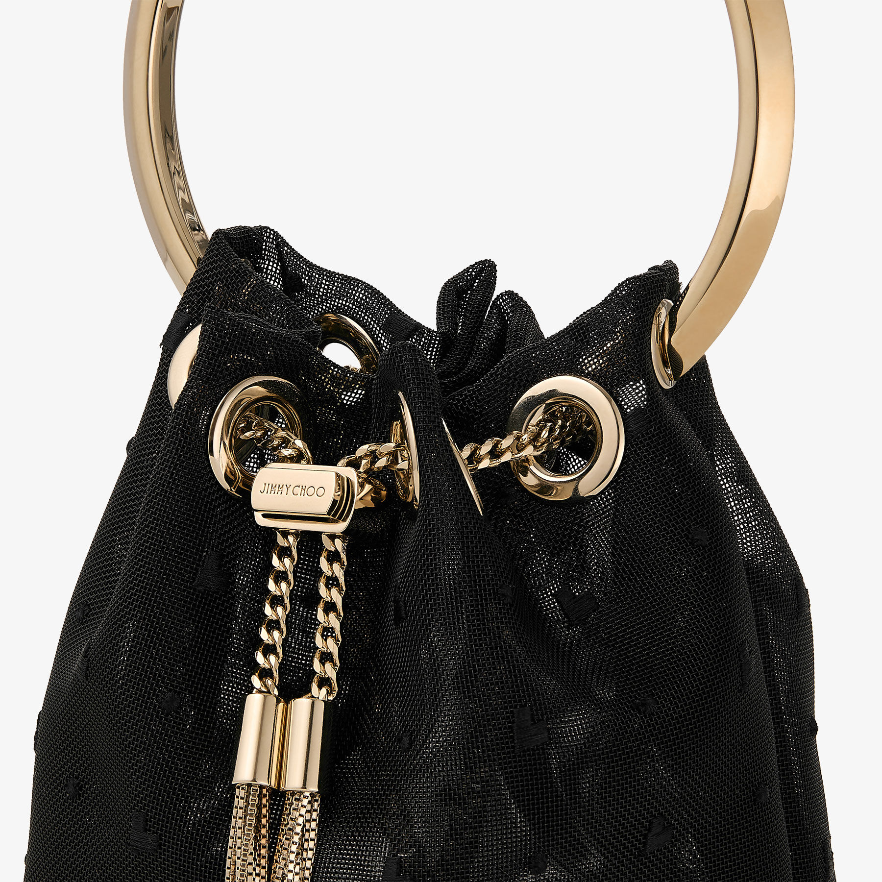 Micro Bon Bon | Ivory Satin Mini Bag with All-Over Pearls
