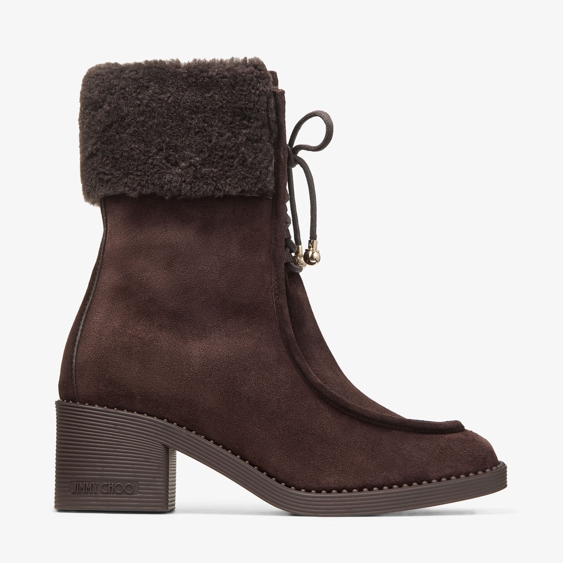 チョコレートのお靴 Hali Ankle Boot 60 | Chocolate Velvet Suede Ankle Boot with