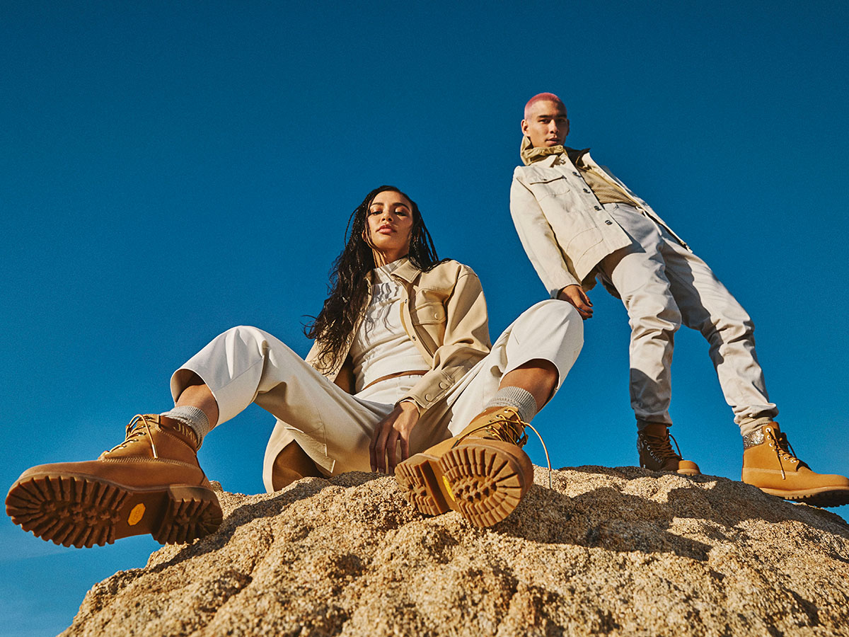 Kristen Noel Crawley and Evan Mock style Jimmy Choo x Timberland