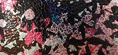 CAMOFLOWER PRINT CRACKED METALLIC LEATHER