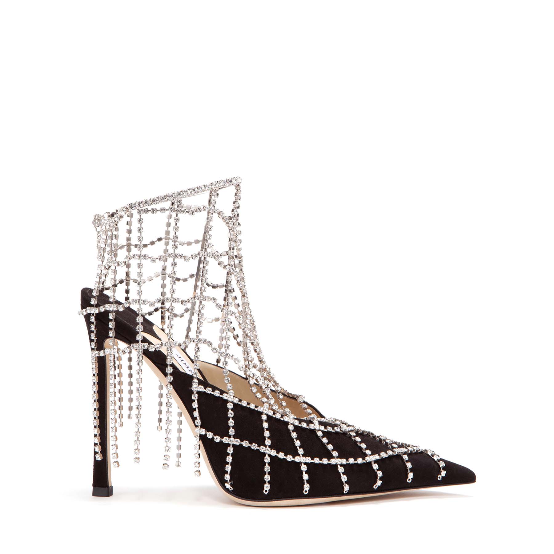 Black Suede Mules with Crystal Chains | SCOTTY 110 | Winter 2021 Black Suede Mules with Crystal Chains | SCOTTY 110 | Winter 2021