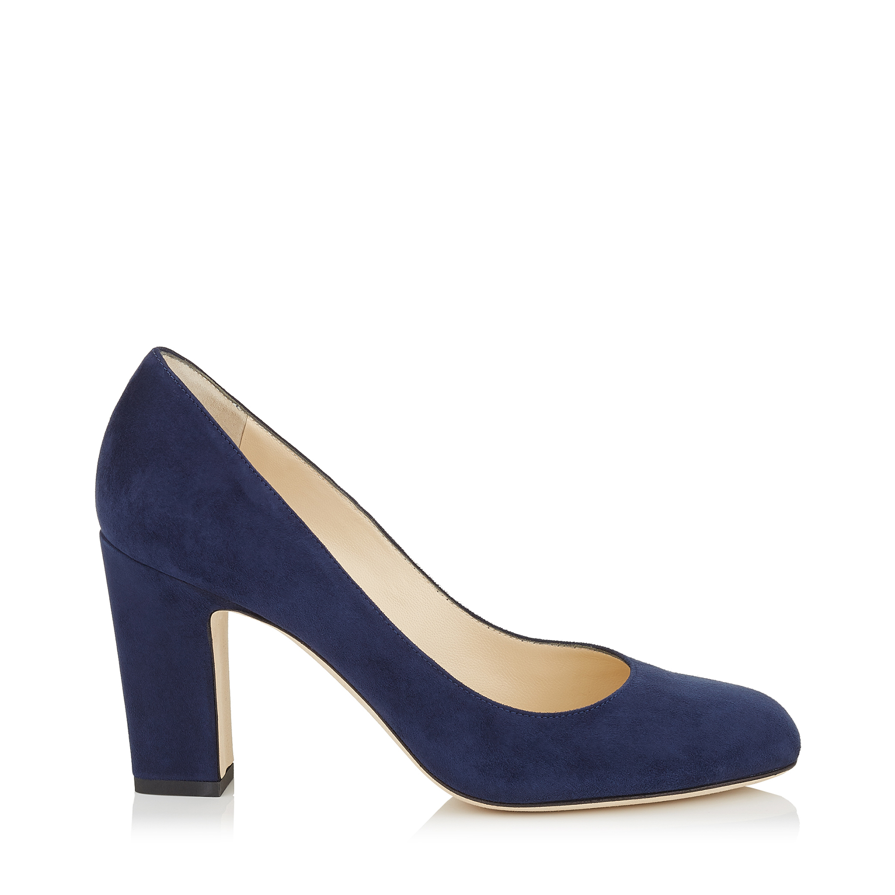 navy chunky heel shoes