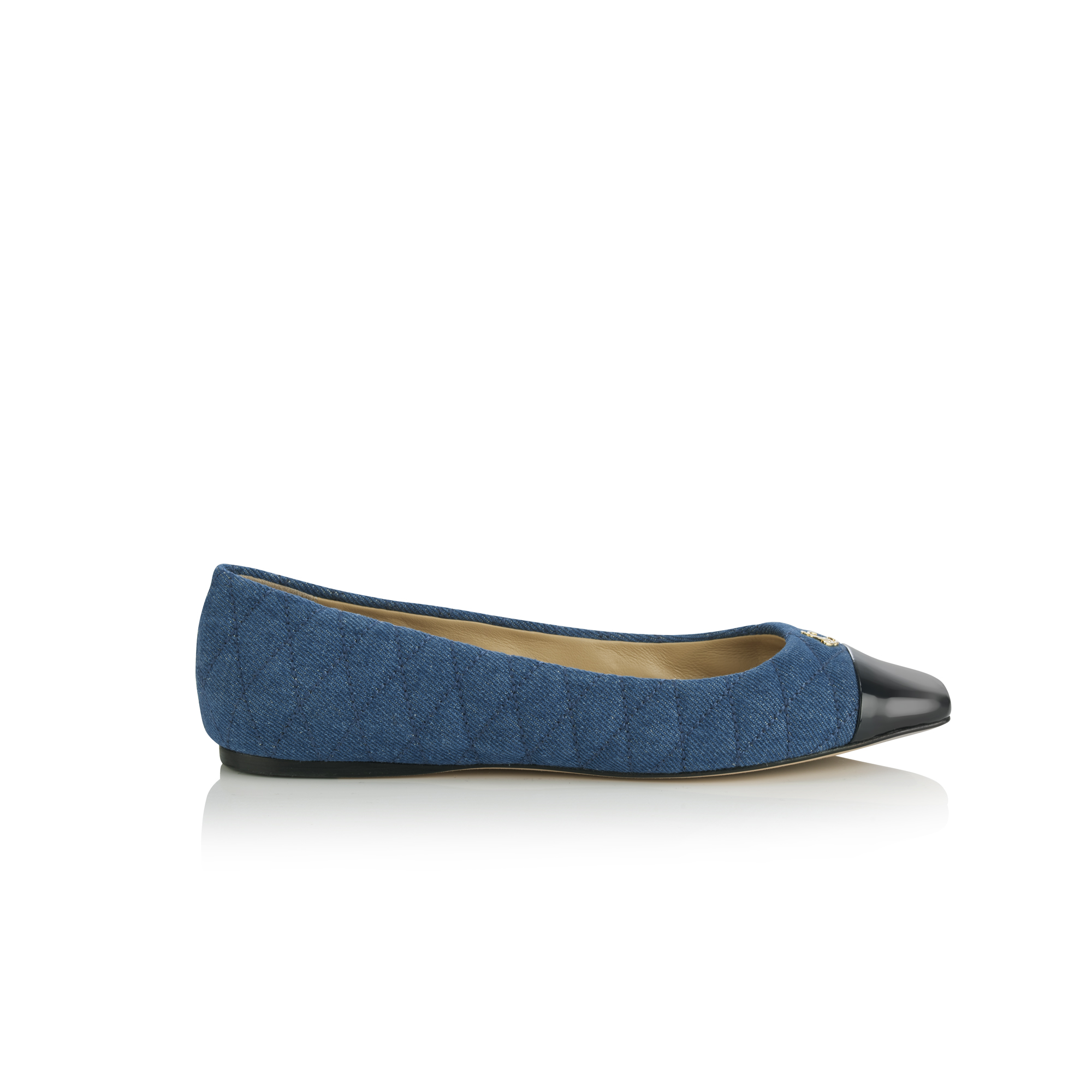 Jimmy Choo Leni Flat In Denim/navy | ModeSens