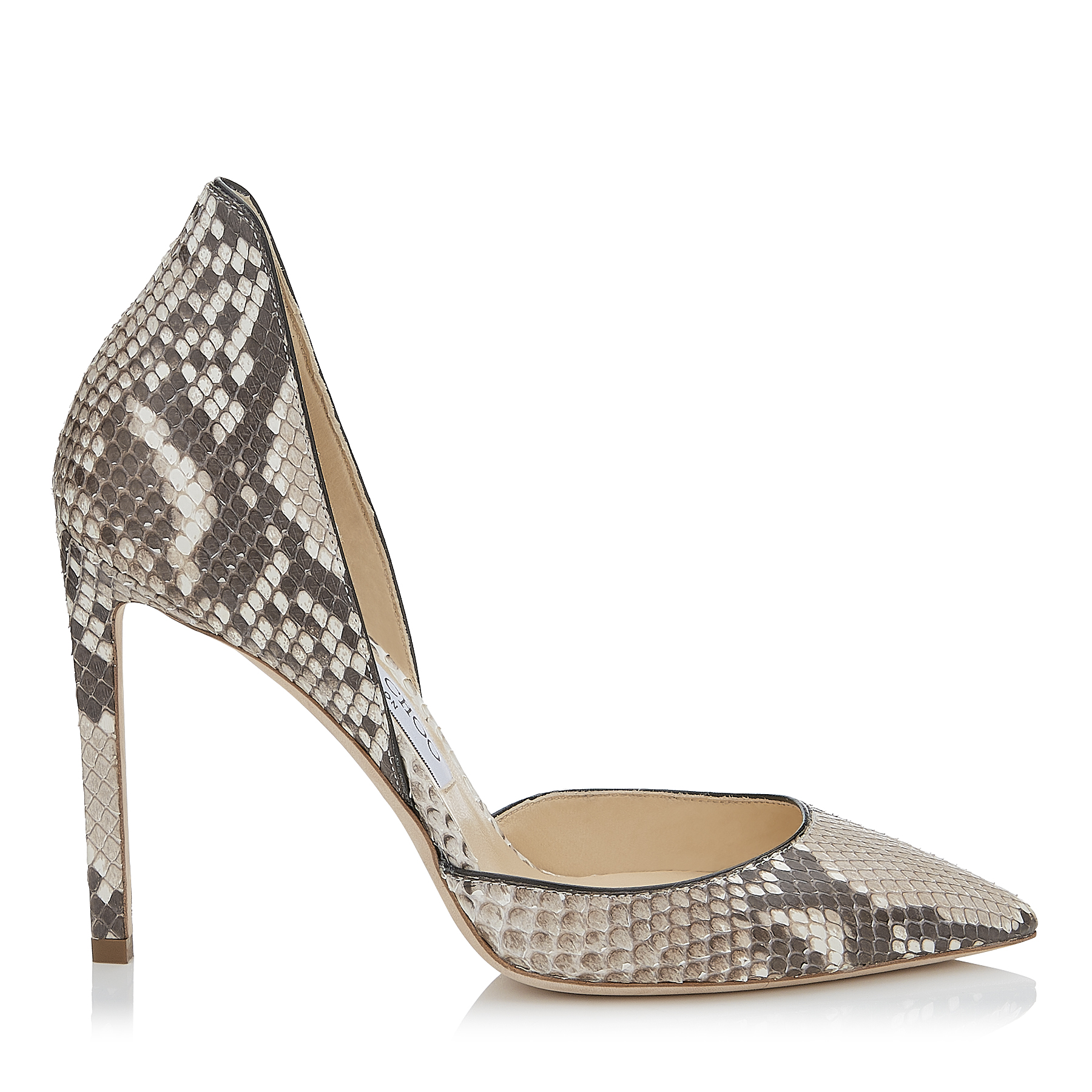 LIZ 100 Natural Matt Python Pointy Toe Pumps by Jimmy Choo